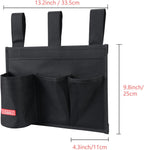 Hanging Bedside Caddy,Bedside Organizer Caddy for Bed Rails(Classic 4 Pockets-Black)