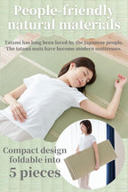 BJDesign Japanese Tatami Mat (Igusa Mattress), Foldable, Rush Grass, Floor Sleeping Japanese Futon Mattress Meditation Yoga Zen (Queen XL)