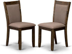 East West Furniture V777MZ748-9 9 Piece Modern Dining Table Set Includes a Rectangle Wooden Table with V-Legs and 8 Coffee Linen Fabric Upholstered Chairs, 40x72 Inch, Multi-Color