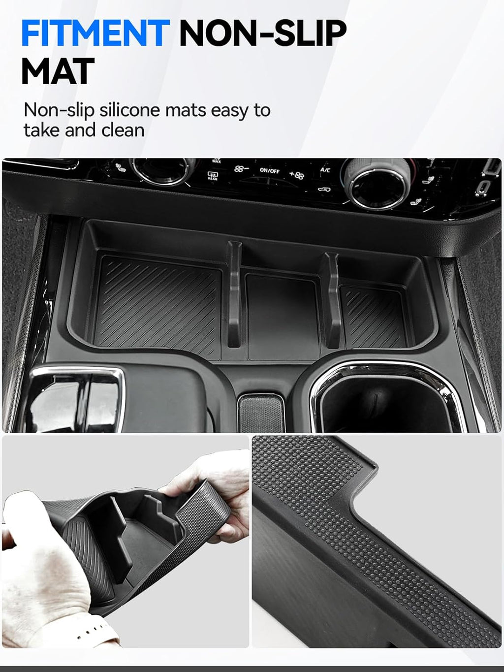 ELECFRESH 2PCS Center Console Organizer Tray for 2022 2023 2024 2025 Chevrolet Silverado Accessories, Armrest Storage Box and Center Console Storage for Chevrolet Silverado