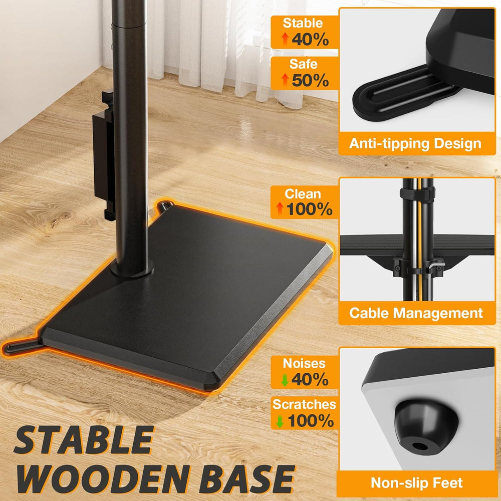 TVON Floor TV Stand with Power Outlet for 32-65 inch TVs up to 88 lbs | Swive...
