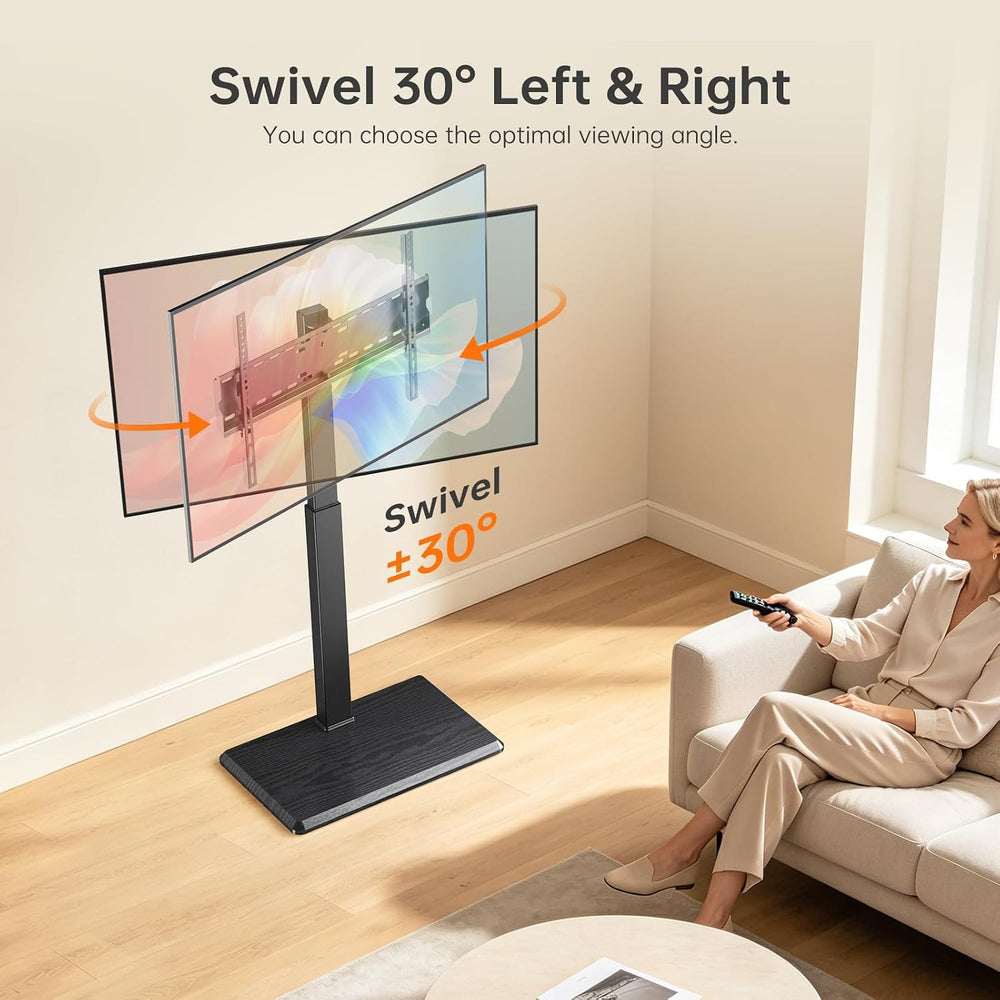 Universal Floor TV Stand for 32-75 Inch TVs up to 110 lbs | ±30° Swivel | Hei...