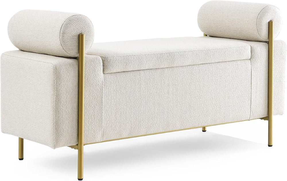 Storage Ottoman for Bedroom 44" with Safety Hinge, Upholstered Entryway ...