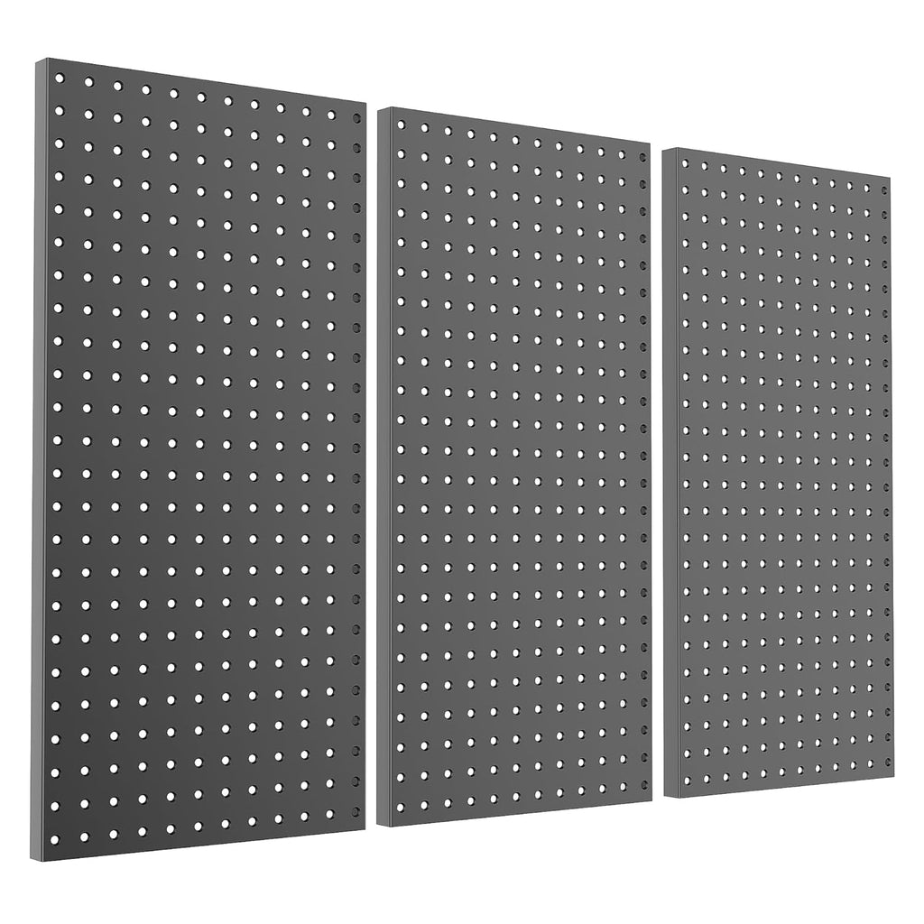 Pegboard Smith Metal Pegboard Panels 12" x 24", 3 Pack Black Wall Mounted Tool Organizer Boards, Heavy Duty Tool Storage Peg Board for Garage, Workbench, Office, Fits 1/4" Peg Hooks