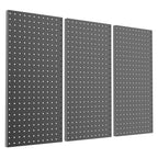 Pegboard Smith Metal Pegboard Panels 12" x 24", 3 Pack Black Wall Mounted Tool Organizer Boards, Heavy Duty Tool Storage Peg Board for Garage, Workbench, Office, Fits 1/4" Peg Hooks