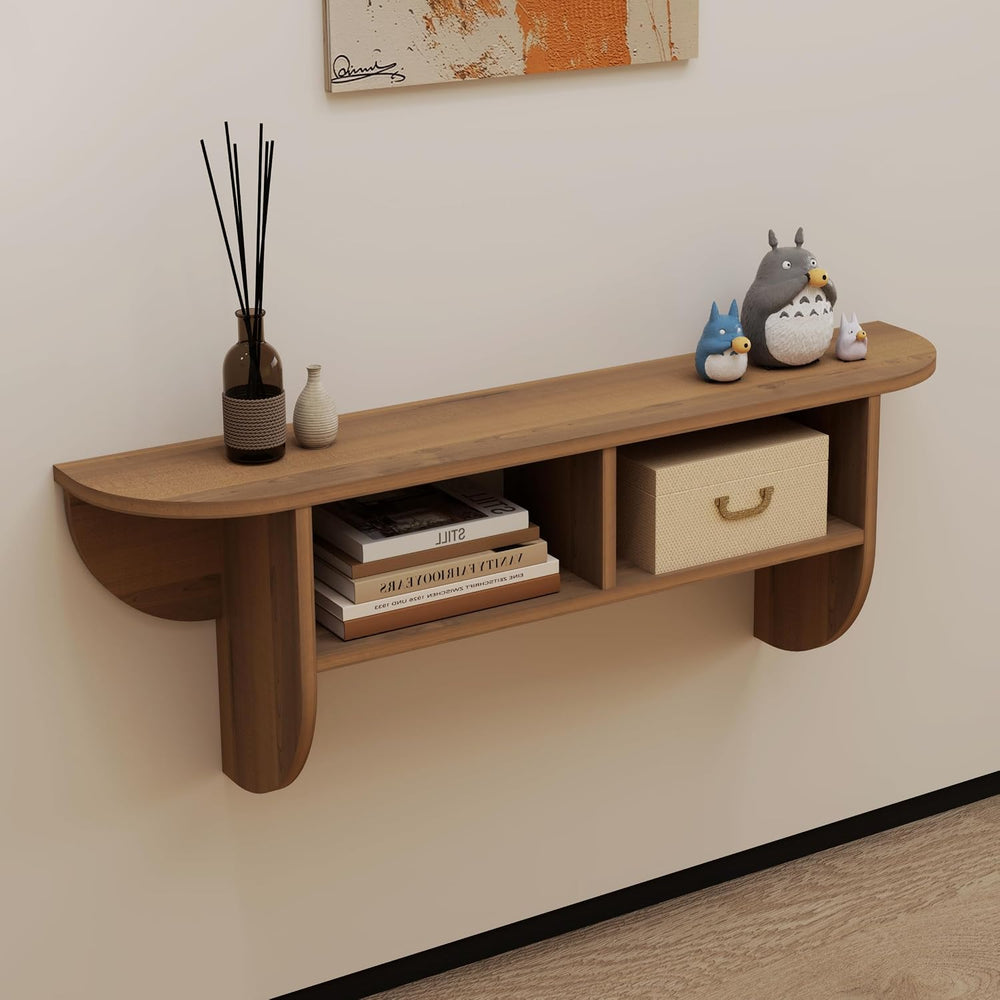 Floating Solid Wood Console Table, 32'' Wall Mounted Narrow Entryway ...