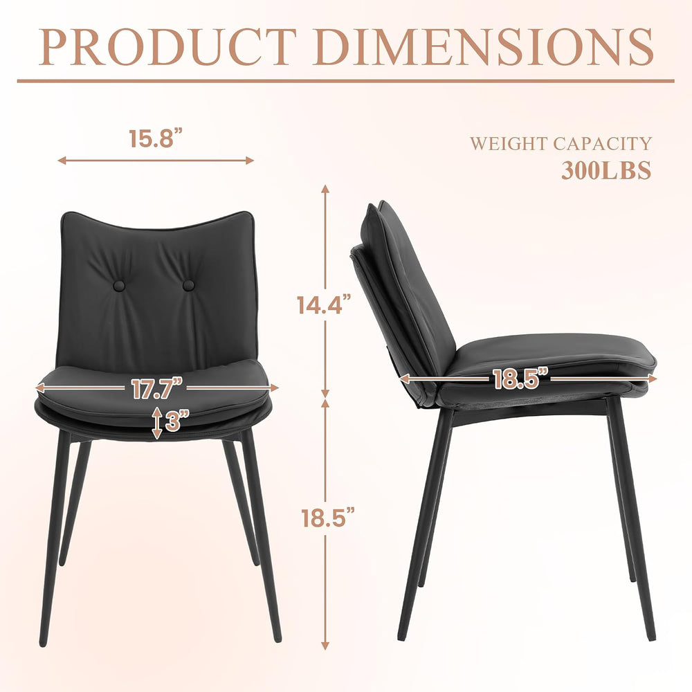 AVAWING Modern Dining Chairs Set of 4, Faux Leather Upholstered Kitchen Chair...