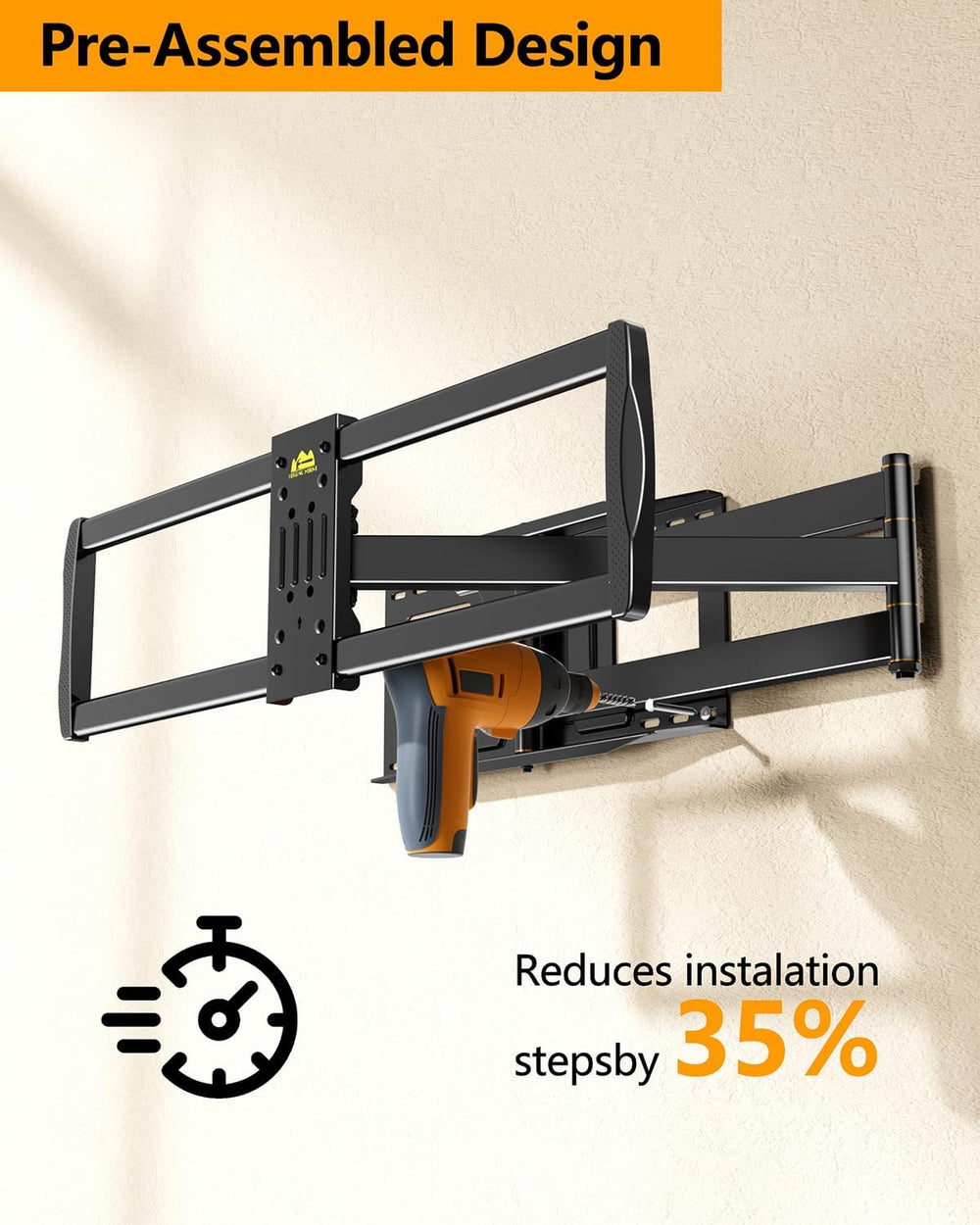 FORGING MOUNT 43–110 inch Long Arm Full Motion TV Wall Mount Holds 176 lbs, V...