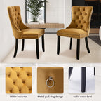 SoarFlash Kitchen Table and Chairs for 2, 24" Dining Table Set for 2 with Velvet Upholstered Chairs, 3 Piece Round Kitchen Table Set, Dining Room Table Set for Small Space, Apartment