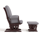 Storkcraft Tuscany Custom Glider and Ottoman with Free Lumbar Pillow (Espresso/Slate Gray Swirl) - Cleanable Upholstered Comfort Rocking Nursery Chair with Ottoman