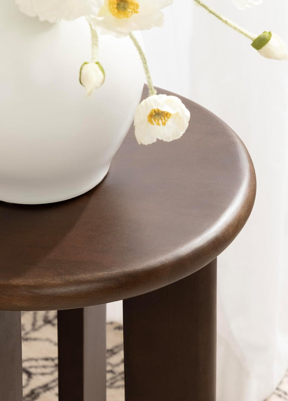 Kate and Laurel Seebeck Modern Wooden Round Side Table; 14 x 14 x 20; Dark Br...