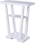 Convenience Concepts Newport V Console Modern Sofa Storage Shelves, Narrow Entryway Hall Living Room, Display Accent Table, 31.5", White