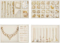 ProCase Stackable Jewelry Organizer Trays for Drawers, Jewelry Drawer Inserts Container Display Case Storage for Earring Necklace Rings Bracelet with Removable Dividers -Beige, 4 Layers