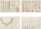 ProCase Stackable Jewelry Organizer Trays for Drawers, Jewelry Drawer Inserts Container Display Case Storage for Earring Necklace Rings Bracelet with Removable Dividers -Beige, 4 Layers
