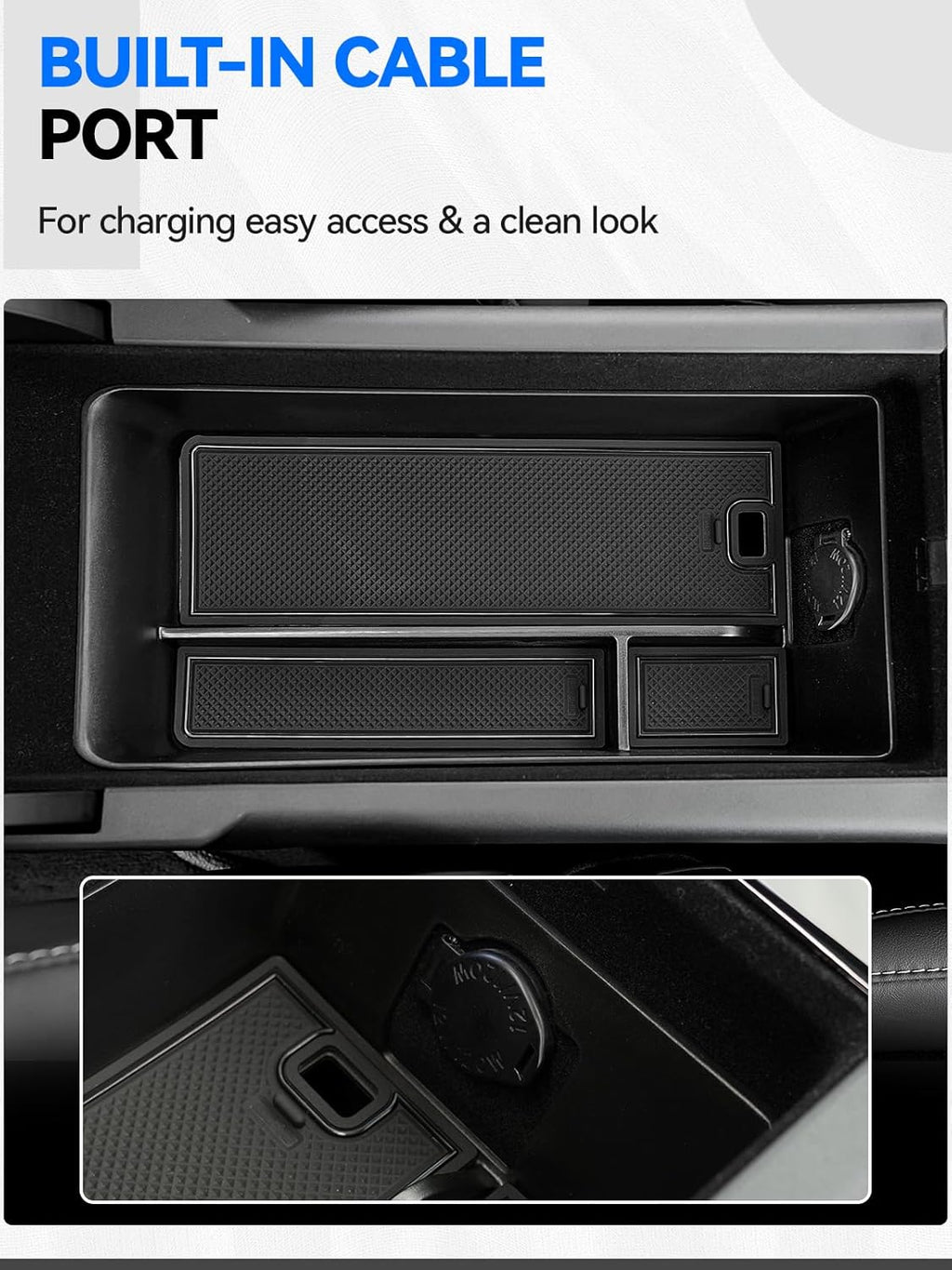 ELECFRESH 4PCS Center Console Organizer Tray for 2025 2026 Toyota Camry Accessories, Armrest Storage Box, Cup Holder, Wireless Charging Mat for Toyota Camry