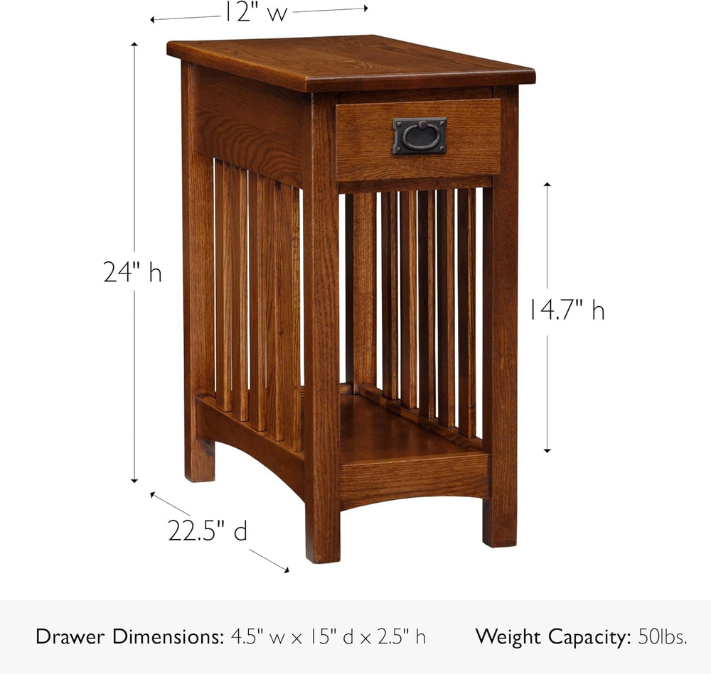 Leick Home Mission End Table, 12", Medium Oak