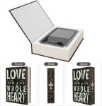 Real Paper Transfer Book Safe, Hollow with Secret Hidden Compartment, Combination Lock, 8.7"×6"×2" (LOVE-Combination)