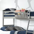 Bedside Storage Caddy/Bedside Hanging Storage Bag for Headboards Bunk Beds Dorm Rooms Book Phone Magazine Holder (New Grey)