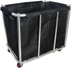 Large Laundry Cart with Wheels,Commercial Stainless Steel Heavy Duty Service Cart Laundry Hamper for Hotel/Home/School/Resort