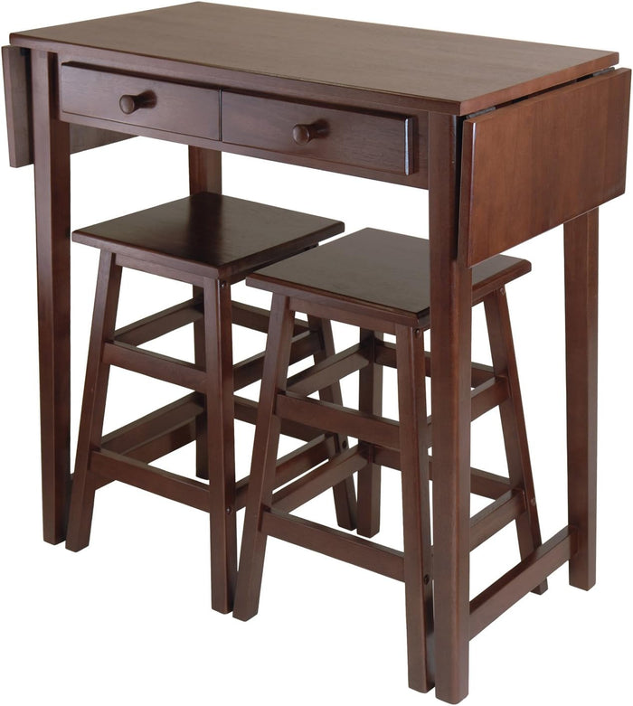 Winsome Mercer Double Drop Leaf Table with 2 Stools