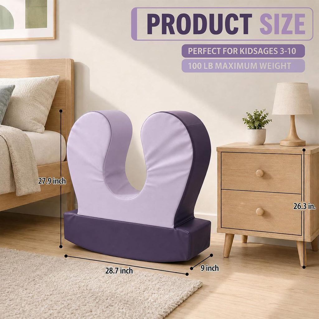 Sensory Chair for Kids, Squeeze & Rock, PU, Emotional Regulation & Focus | Calming Compression Rocker for Autism ADHD, Supportive High-Density Foam, Fit for Reading Corner, Playroom, Therapy Room