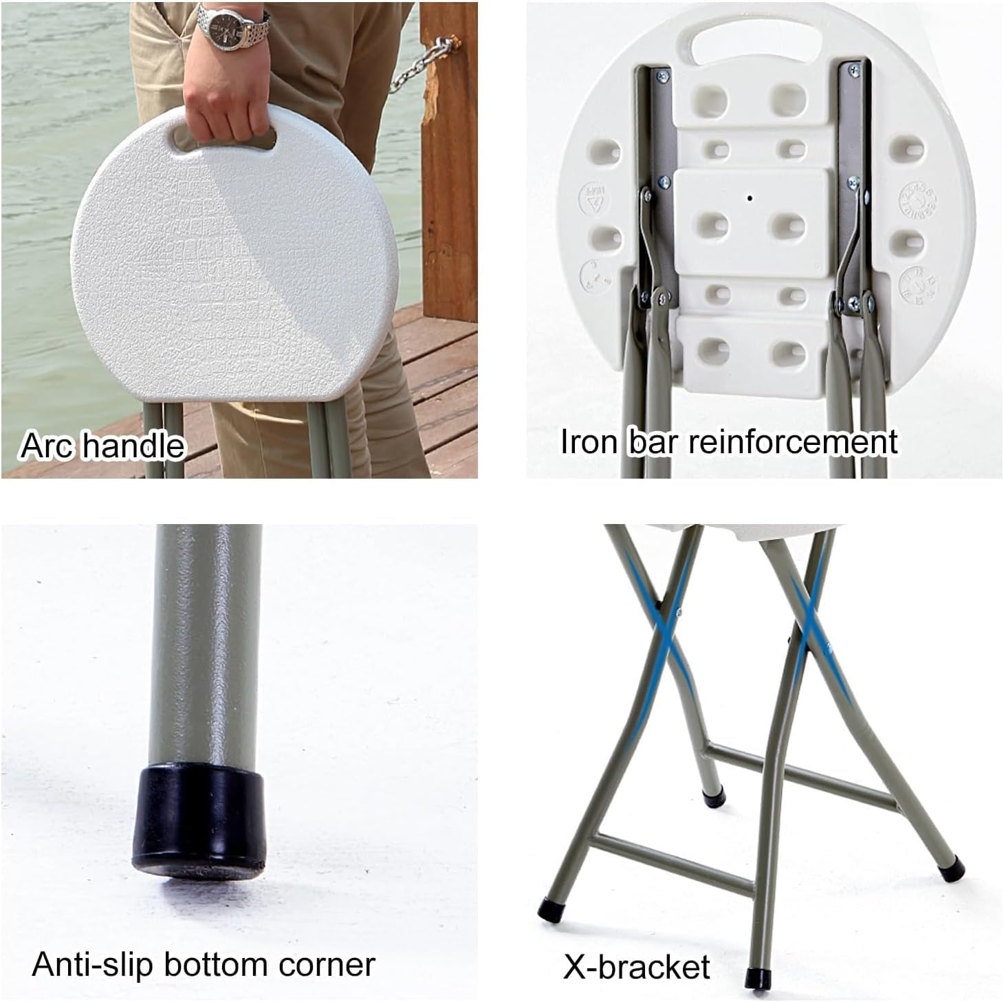 Folding Stool - Folding Chairs for Outside, Backless Stool with Capacity for Kitchen Or Rec Room - Portable(Yellow)