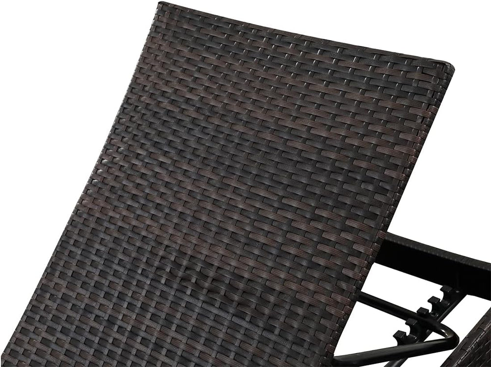 79'' Long Reclining Chaise Lounge Set (Set of 2), Outdoor Wicker Recl...
