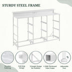 TV Stand with LED Lights & Charging Station, 9 Fabric Drawers Dresser | Entertainment Center for TV up to 55 inch Wooden Media Console Table Storage Organizer for Living Room, Bedroom, White