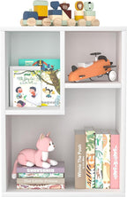VECELO Small White Bookshelf, 3 Cube Shelf, Fits Tallest Hardcovers, Horizontal Available, Short Bookcase for Small Spaces, Pearl White