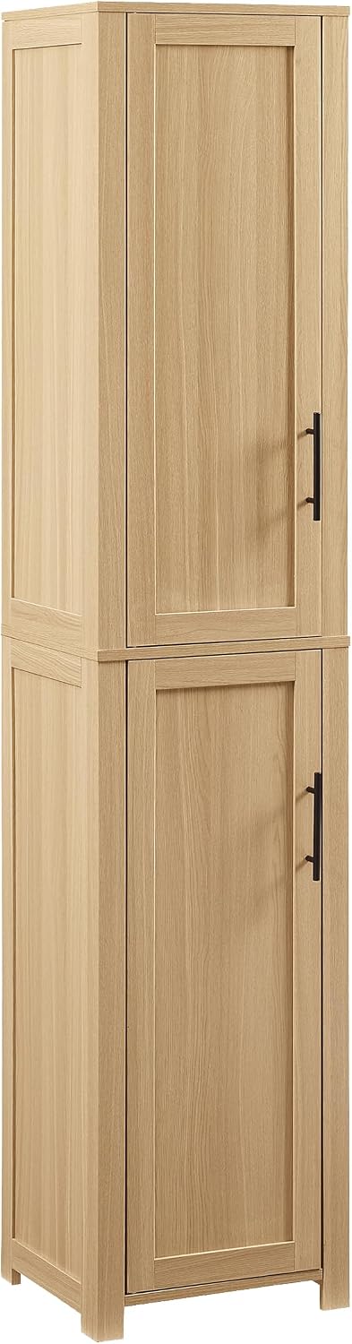 Crosley Furniture Savannah Linen Storage Cabinet, Laundry Room, Bathroom Orga...