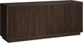 Henn&Hart Fluted TV Stand for TVs up to 65" with 2 Concealed Ribbed Storage Cabinets and Adjustable Shelves for Living Room, Family Room, or Office, Warm Brown