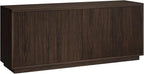 Henn&Hart Fluted TV Stand for TVs up to 65" with 2 Concealed Ribbed Storage Cabinets and Adjustable Shelves for Living Room, Family Room, or Office, Warm Brown