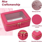 Aveniee Clear Makeup Bag Organizer,Large Travel Toiletry Bag for Women, Waterproof Cosmetic Pouch with Zippers,Car Organizers and Storage Case for Accessories,Hotpink