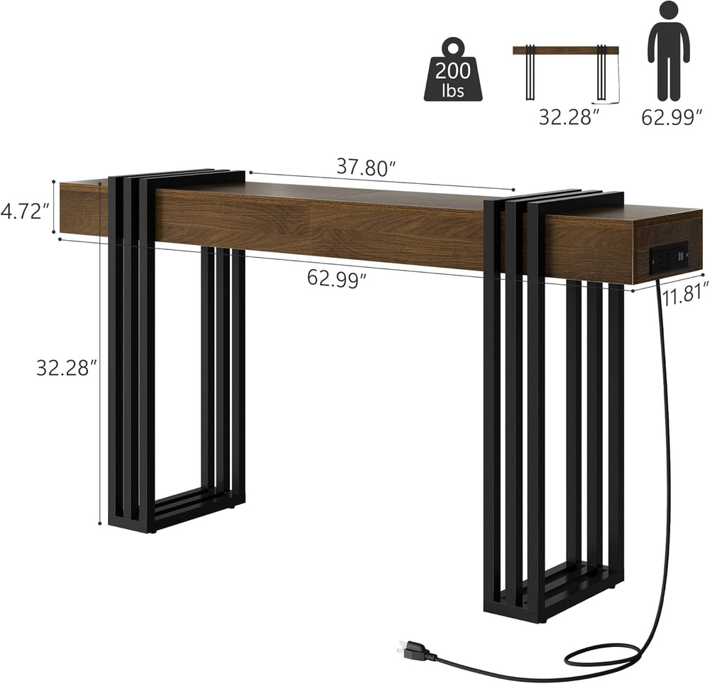 63" Long Console Table for Entryway - Behind Couch Table for Living Room...