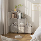 Cube Storage Organizer, 6-Cube Shelves Unit with Doors, DIY Stackable Plastic Clothes Organizer for Bedroom and Under Stairs Storage Unit, 30 x 30 x 30 cm Frosted White ATTSL6003