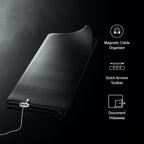 Orbitkey Premium Leather Desk Mat Slim | Multi-Purpose & Waterproof Table Protector Accessory for Work Home Gaming Office Keyboard Mat Organizer | 31.4" L x 12.2" W x 0.19" H, Anti-Slip, Black Finish