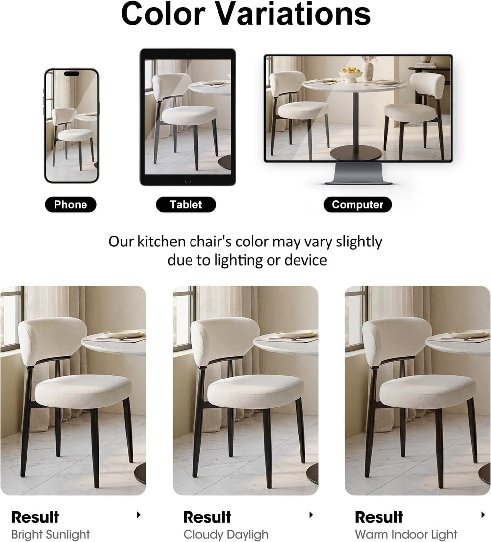 Dining Chairs Set of 2, Modern Upholstered Fabric Dining Chairs | Thick Padde...