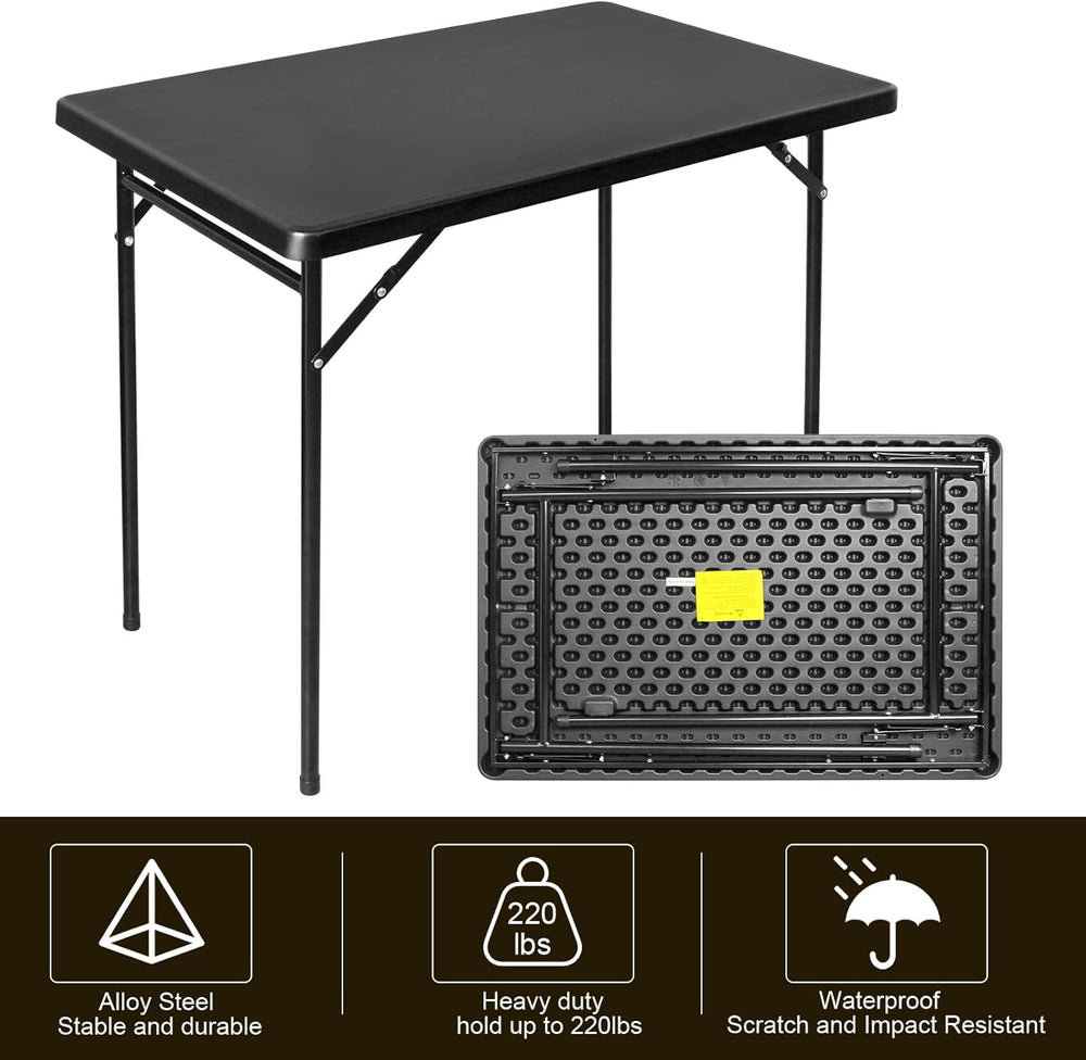 3ft Rectangular Folding Table, All-Occasion Plastic Event Table for Indoor an...