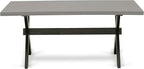 East West Furniture X697AB106-6 6 Piece Dinette Set Contains a Rectangle Dining Table with X-Legs and 4 Shitake Linen Fabric Parson Chairs with a Bench, 40x72 Inch, Multi-Color