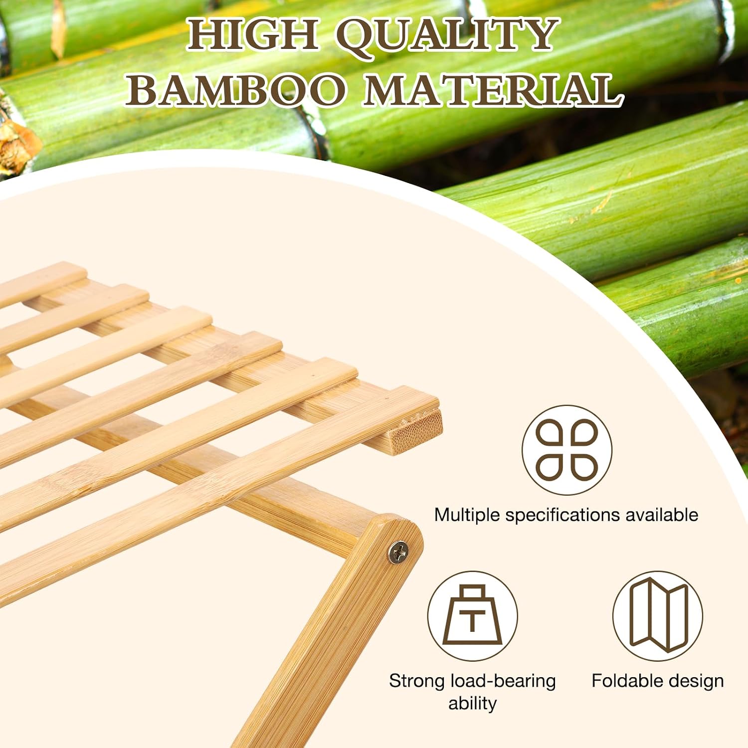 Bamboo Shoe Rack 6 Tier Foldable Shoe Rack for Entryway | Narrow Vertical Shoe Organizer Free Standing Shelf, Multifunctional Slim Storage for Bedrooms Living Room Corner