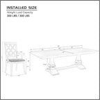 KEIKI Retro 7-Piece Wooden Dining Table Set for 6 Person, Vintage Table Set with Extendable Rectangular MDF Wood Grain Table and 6 Upholstered Chair, Easy Assembly, for Kitchen, Dining Room, White Oak