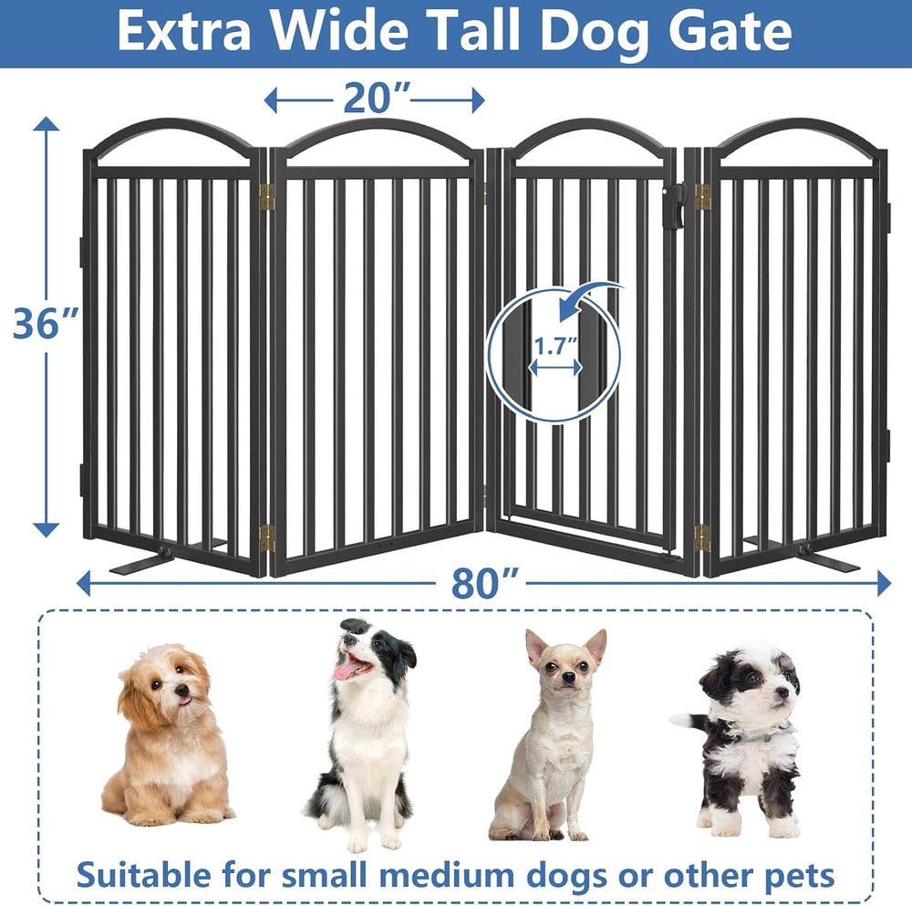 Malier Metal Freestanding Dog Gates, Outdoor Indoor Dog Fences, Extra Wide Fo...