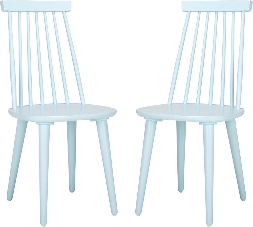 SAFAVIEH Furniture - Burris Side Chair Set of 2 - Pale Blue - Solid Wood - Mo...