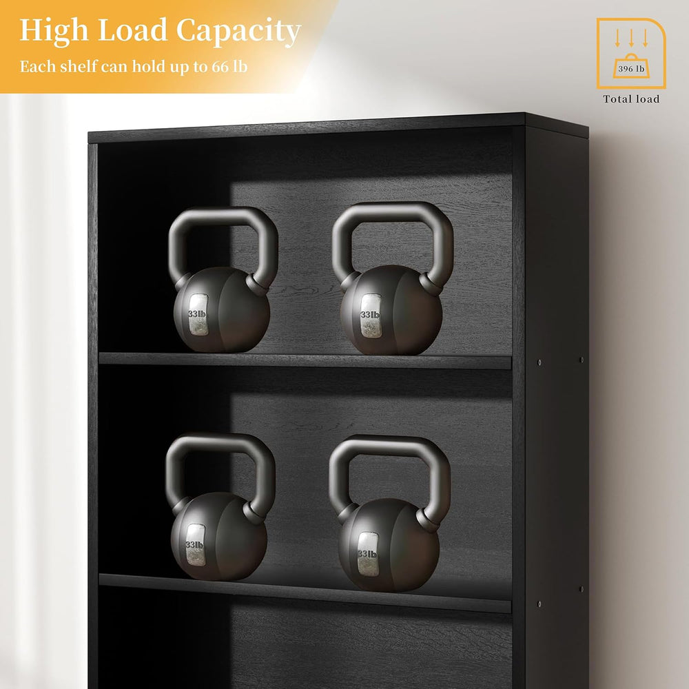6-Tier Bookshelf, Modern Open Bookcase,6 Shelf Display Storage Shelves Floor ...