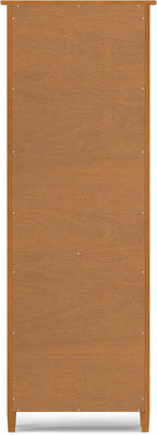 SIMPLIHOME Warm Shaker Bookcase - 72 inch Tall 5-Shelf Solid Wood Bookshelf in Light Golden Brown, Transitional Storage for Living Room, Study Room or Office with Adjustable Shelves and Tapered Legs