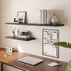 Wall Shelf Set of 3, Black Floating Shelves 30 in W x 10 in D x 1 in H, Wooden Floating Wall Shelf with Invisible Brackets for Living Room/Bedroom/Bathroom/Kitchen Storage and Decor