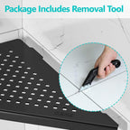 Bathroom Corner Shelf, Recessed 10" Shower Shelf Caddy, SUS304 Stainless Steel Shelf Wall Mount Triangular, No Drilling, Matte Black
