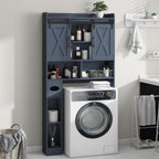 Vabches Over The Toilet Storage Cabinet, Farmhouse Storage Cabinet Over Toilet with Sliding Doors，Home Space-Saving Toilet Rack, for Bathroom, Restroom, Laundry