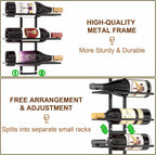 24 Bottles Wall Mount Wine Rack, DIY Detachable Wall Wine Rack, Metal Wine Storage Organizer Display Holder for Home Bar, Kitchen, Restaurant, Wine Cellar