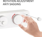 Retractable Clothesline Heavy Duty Clothes Drying Laundry Line Wall Mounted Easy Hanging Clothes Drying Laundry Line Retracting Hanging Lock to Prevent Sagging (Two line,White)